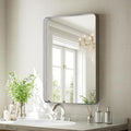 Bathroom Mirror 20x30 inch, Silver Gorgeous Deep Frame Wall Mirror, Modern Round Corner Bathroom Vanity Mirror for Bedroom, Living Room, Hanging or Leaning Horizontal or Vertical, Silver
