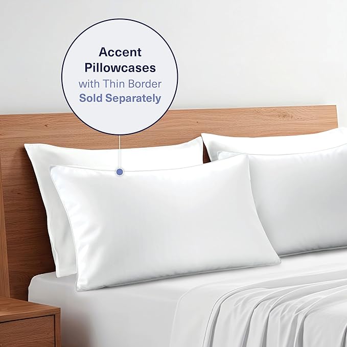 Kickoff Viscose Bamboo Sheets Twin XL Size 3-pc 100% Organic Bamboo Viscose Bed Cooling Sheets Twin XL Size Set Cool Bedding for hot Sleepers Sheet, Flat, Fitted, Pillowcase (Snow White, TXL)