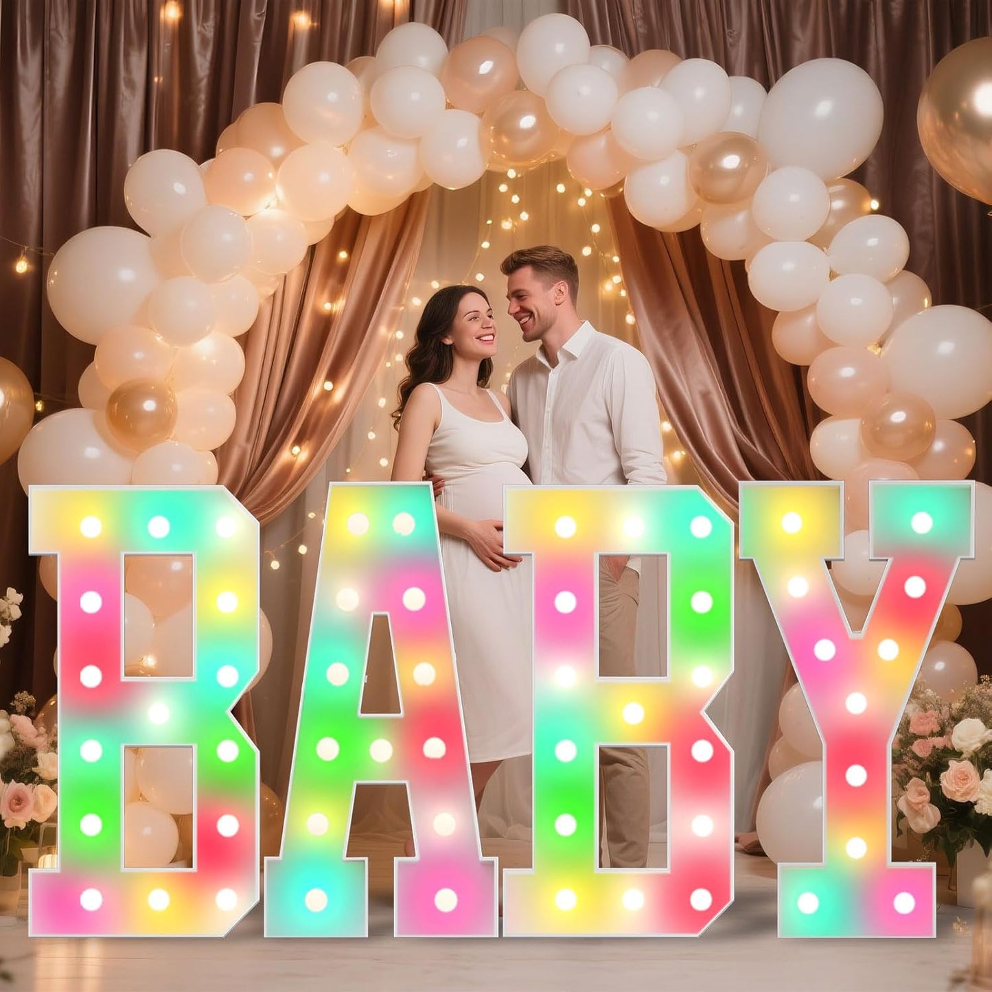 Ledido 4FT Marquee Light Up Letters, 34 Colors Changing Marquee Letter 4 Feet Tall with Remote, Big Letters for Party Wedding Graduation Birthday Decorations, Large Light Up Letter A