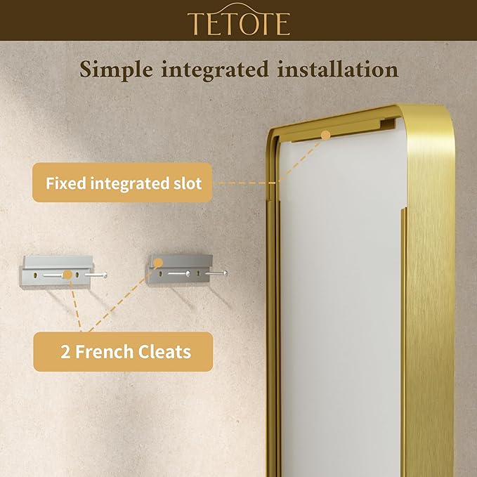 TETOTE Gold Vanity Mirror 20 x 30 Brushed Gold Metal Framed Vanity Mirror, Tempered Glass, Modern Farmhouse Wall Mounted Mirrors for Decorative(Horizontal/Vertical)
