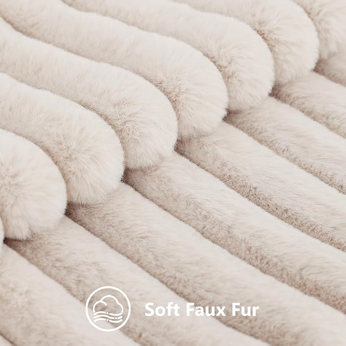 decorUhome Summer Cozy Faux Fur Throw Pillow Covers 18x18 Set of 2 Decorative - Image 2