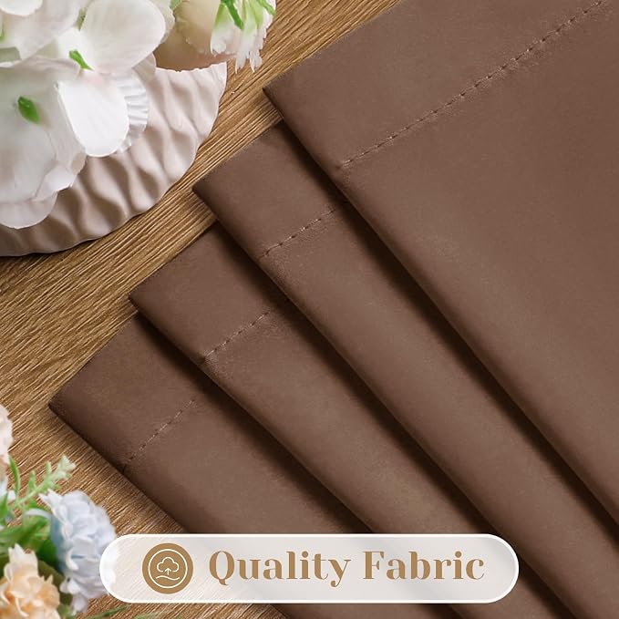 HOMEIDEAS Non-See-Through Brown Privacy Sheer Curtains, 52 X 63 Inches Long 2 - Image 4