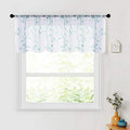 MRTREES Sheer Christmas Curtain Valance, Leaves Embroidered Small Valances by MRTREES