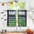 YJ YANJUN Vintage Lace Curtains 30 Inch Length 2 Panels Floral Halloween Goth by YJYANJUN