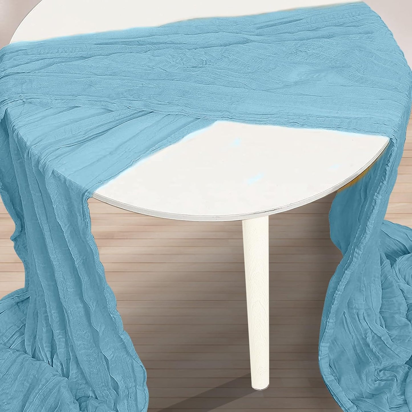 1 Pack Baby Blue Cheesecloth Table Runner 35x120 Inch 10Ft Rustic Gauze Cheese Cloth Table Runner Sheer Cheesecloth Table Runners for Wedding Party Bridal Shower Decoration