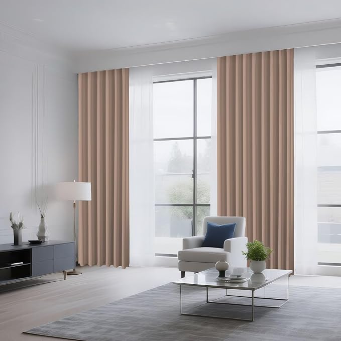 CUCRAF Khaki Blackout Curtains 84 inch Length 2 Panels Set, Rod Pocket Room - Image 8