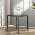 Dining Table for 4, Wooden Rectangular Kitchen Table with Natural Woodgrain Finish, 36" H MDF Modern Dining Table with Solid Wood Tapered Legs and Rounded Corners, Easy Assembly, Gray