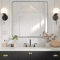 ANDY STAR Black Bathroom Mirrors for Over Sink, 30x30 Inch Matte Black Mirror for Bathroom, Square Metal Vanity Mirror for Wall-Modern Clean Design with Superior Stainless Steel Frame