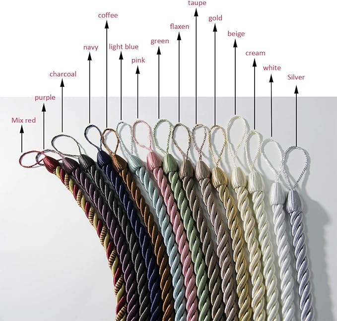 BEL AVENIR Curtain Handmade Tiebacks Ropes, Holdbacks - Image 7