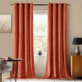 MIULEE Velvet Curtains for Fall Elegant Grommet Burnt Orange Curtain Thermal by MIULEE