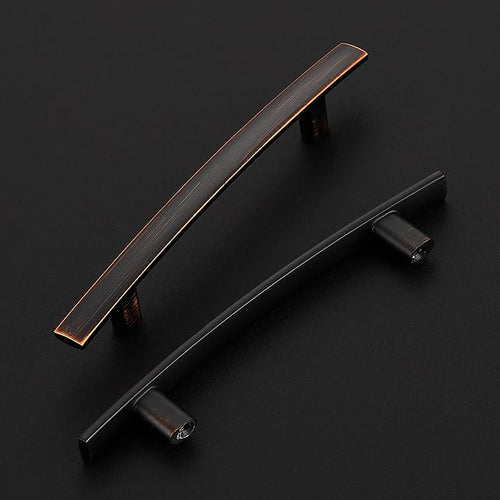 15 Pack Cabinet Handles 4" Hole Center - Curved Cabinet Pulls Oil Rubbed Bronze Drawer Pulls for Kitchen Cupboard Solid Hardware for Dresser Drawer Arch Hardware