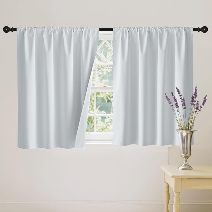 RYB HOME White 100% Blackout Curtains, Thermal Insulated Heat & UV Blocking by RYBHOME