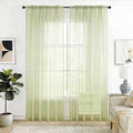 SpaceDresser Check Sheer Curtains 72 Inches 2 Panels Set, Rod Pocket Plaid by SpaceDresser