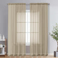 OVZME Taupe Sheer Curtains 84 Inches Long 2 Panels by OVZME