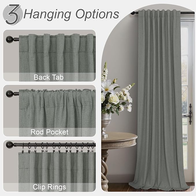 Dark Grey Thermal Curtains 54 Inch Length - Image 5
