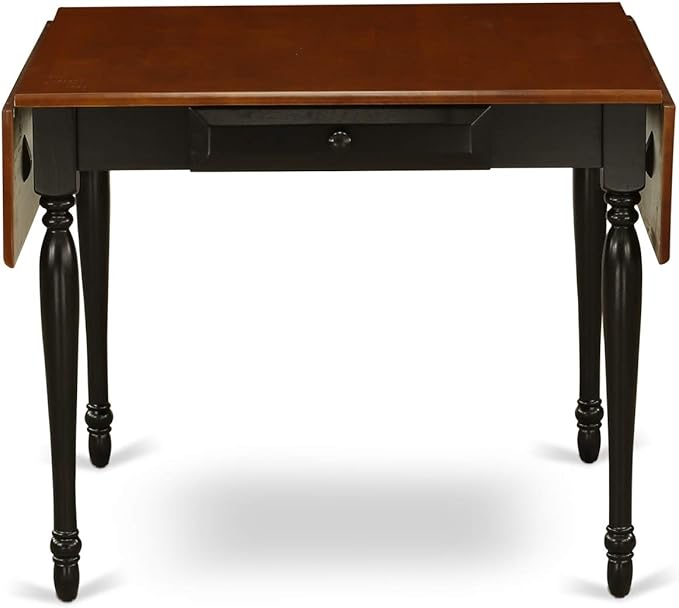 East West Furniture MZDO3-BCH-W 3 Piece Dining Set Contains a Rectangle Dining Table with Dropleaf and 2 Kitchen Chairs, 36x54 Inch, Black & Cherry