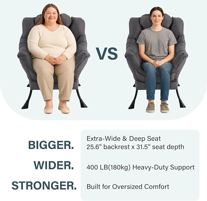 Lazy Chair with Ottoman, Comfy Fabric Accent Lounge Arm Chair with Lumbar Pillow and Folding Footrest, Reading Leisure Sofa Aimchair for Bedroom, Living Room, Dorm,Dark Green