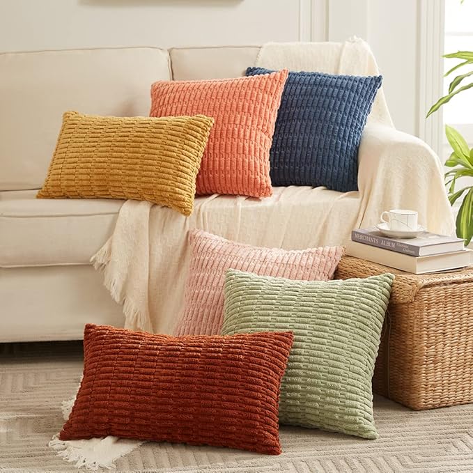 Fancy Homi 4 Packs Rust Decorative Throw Pillow Covers 24x24 Inch - Image 6