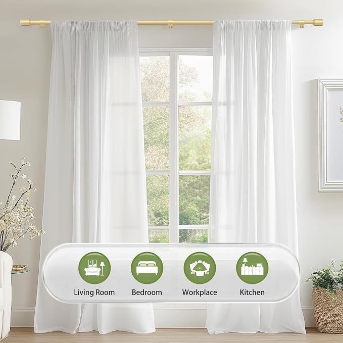 5/8” Diameter Curtain Rods 30-90 Inch, - Image 6