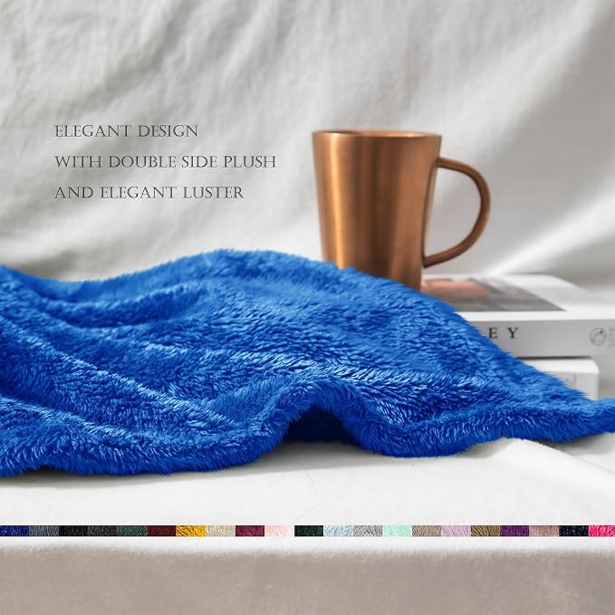 Exclusivo Mezcla Plush Fuzzy Fleece Bed Blanket Queen Size, Super Soft - Image 6