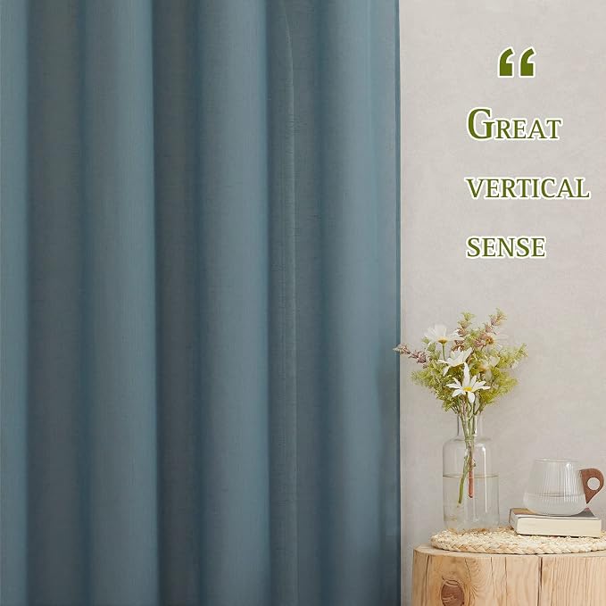 NICETOWN Linen Sheer Curtains for Bedroom, Grommet Semi Sheer Window Drapes - Image 3