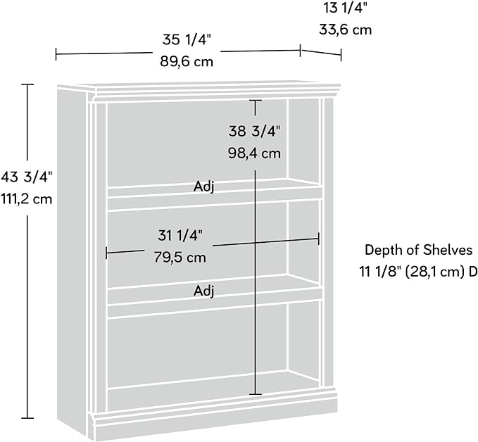 Sauder Miscellaneous Storage 3-Shelf Bookcase/ Book Shelf, Lintel Oak finish