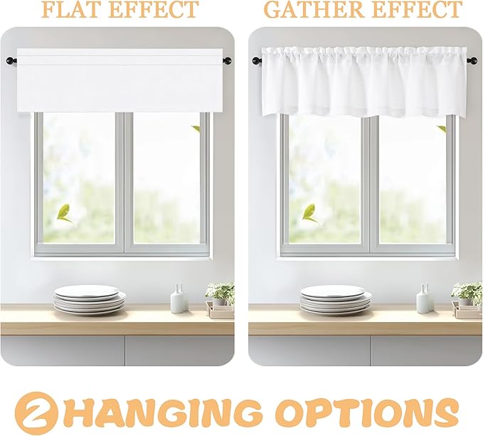OWENIE White Valances for Windows 1 Pcs 18 Inch Length, Light Filtering - Image 5
