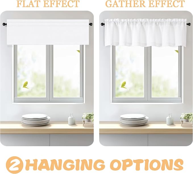 OWENIE White Valances for Windows 1 Pcs, Light Filtering Textured Farmhouse - Image 5