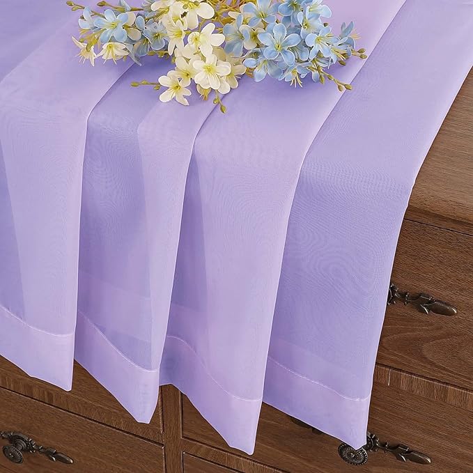 Window Sheer Curtains 45 Inches Length, Voile Short Curtains - Image 8