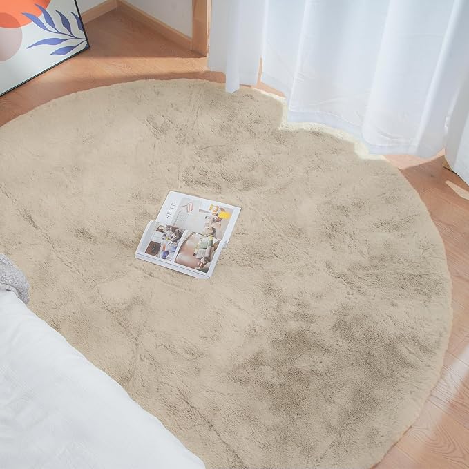 ORINOVA Round Rugs 8ft Shag Washable Fluffy Area Rugs - Image 2