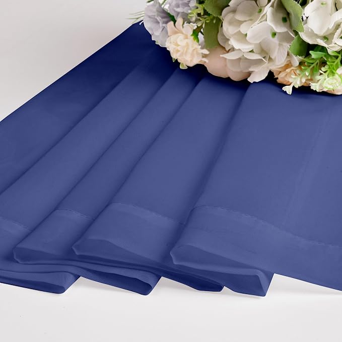 OWENIE Sheer Curtains 54 Inch Length 2 Panels Set, Royal Blue Clear Sheer Short - Image 6