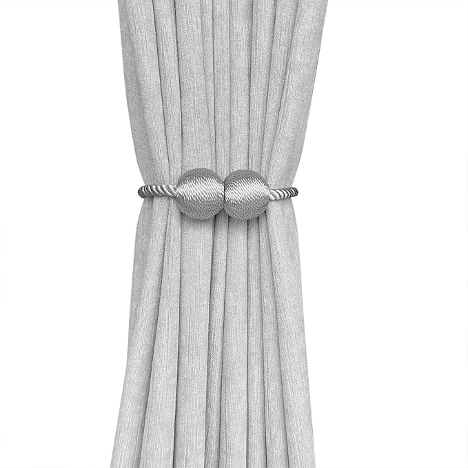 Melaluxe 4 Pack Magnetic Curtain Tiebacks, Decorative Curtain Holdbacks - Image 3