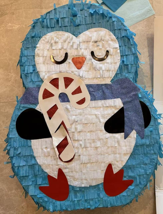 Penguin Pinatas Bundle with a Blindfold and Bat (15.4x13x4 Inches), Perfect for boys and girls Birthday Party suppilers, Decoration for Kids Party
