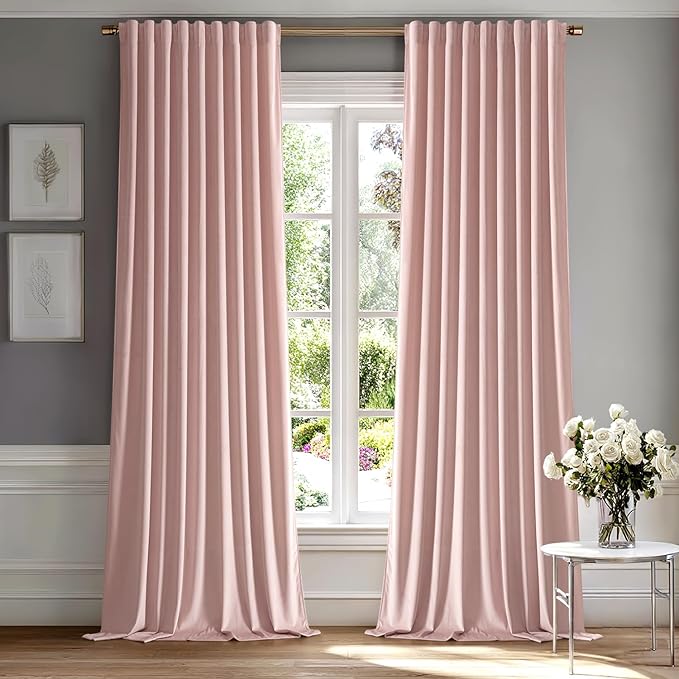 MIULEE Baby Pink Velvet Curtains 84 inches by MIULEE