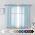 Aiyufeng 2 Pack: Basic Sky Blue Sheer Curtain Drapes 45 Inch Length 2 Panels by Aiyufeng