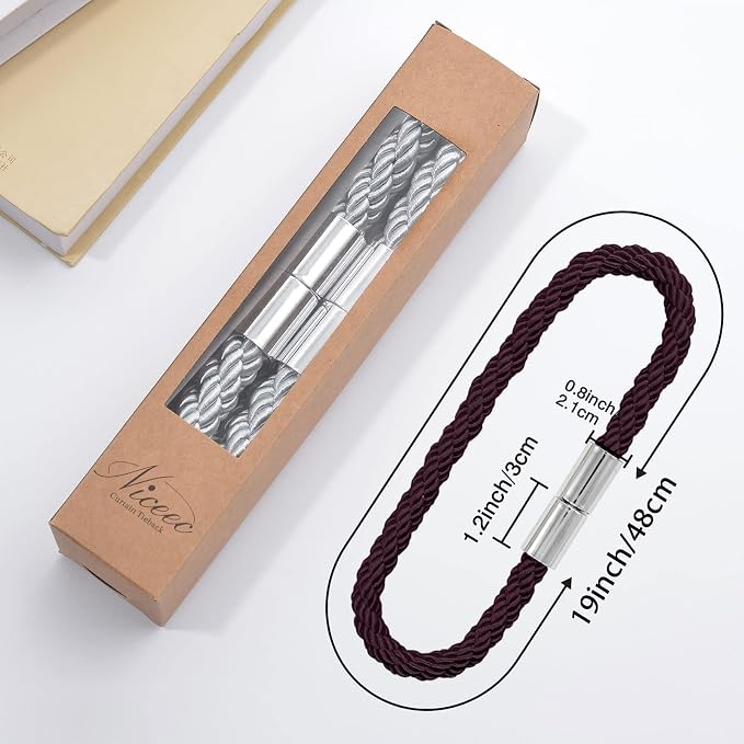 NICEEC 4 Pack Strong Magnetic Curtain Tiebacks Modern Simple Style Drape Tie - Image 5