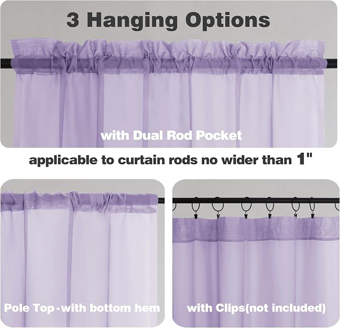 Chyhomenyc Lilac Sheer Valances - Image 5