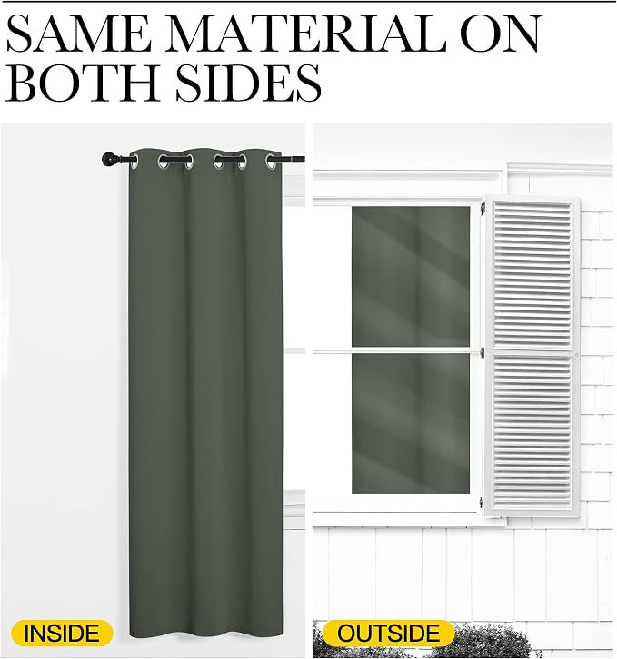 NICETOWN Dark Mallard Blackout Curtains Grommet - Image 6