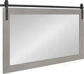 Kate and Laurel Cates Farmhouse Horizontal Wood Framed Wall Mirror, 40 x 26, Gray, Barn Door-Inspired Rustic Mirrors for Wall