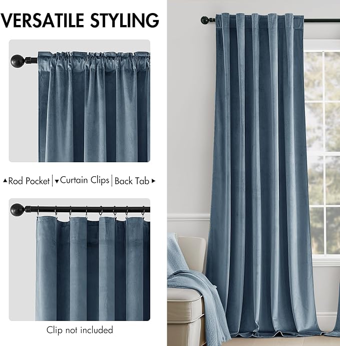 MIULEE Velvet Curtains 84 inches - Image 2