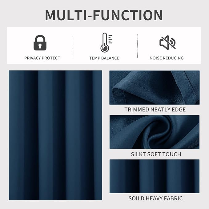 Joydeco Blackout Curtains 90 inch Long 2 Panels Set, Thermal Insulated Long - Image 3