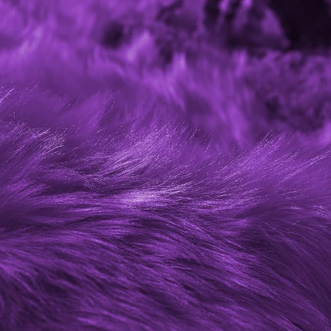 Goolela Purple Fluffy Fuzzy Rug 3x5 Faux Fur Furry Shag Rug - Image 7