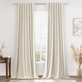 Guken 100% Blackout Linen Curtains 84 Inch Length 2 Panels Set by Guken