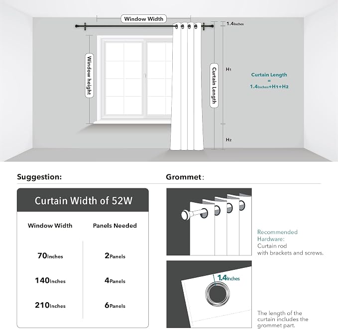 Deconovo Grey Blackout Curtains - Image 9