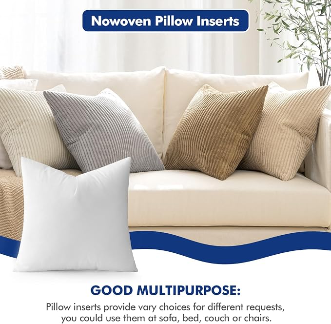 MIULEE Pillow Insert 21x21 Inch, Decorative Square Throw Pillow Inserts - Image 4
