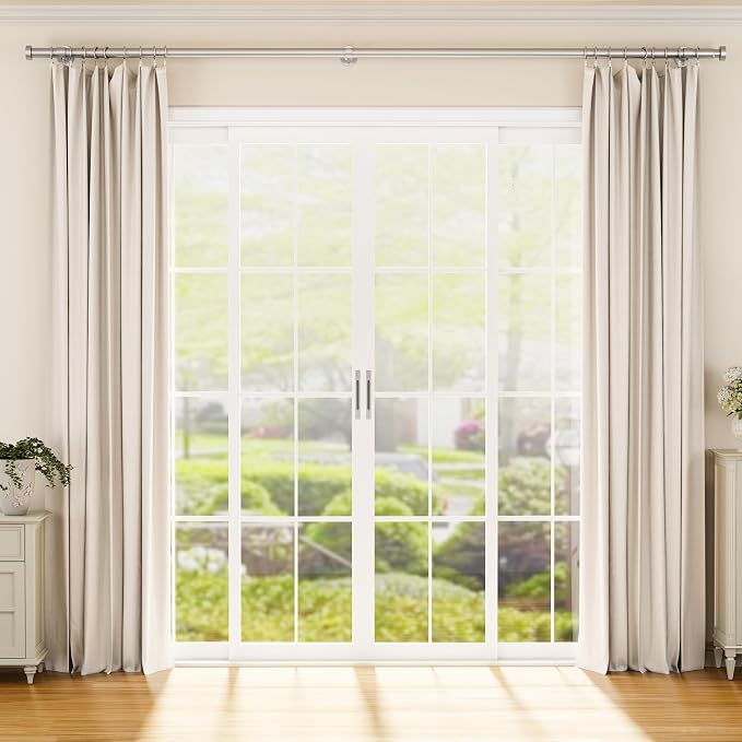 YaFex 2 Pack Heavy Duty Curtain Rods 32-150 Inch, 1 Inch Adjustable Extra Long - Image 2