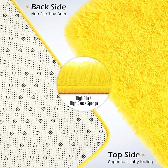 Amearea Shag Fluffy Area Rug for Bedroom Girls Living Room, Extra Soft and - Image 3