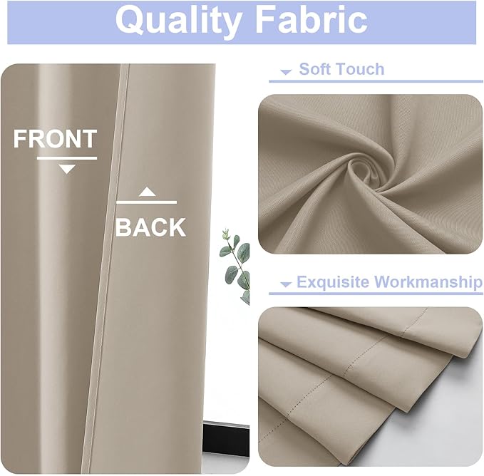 Simplebrand Ava Biscotti Beige Short Blackout Curtains - Image 3