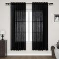 Nanspring Black Semi Sheer Linen Curtains 72 inch Length by Nanspring