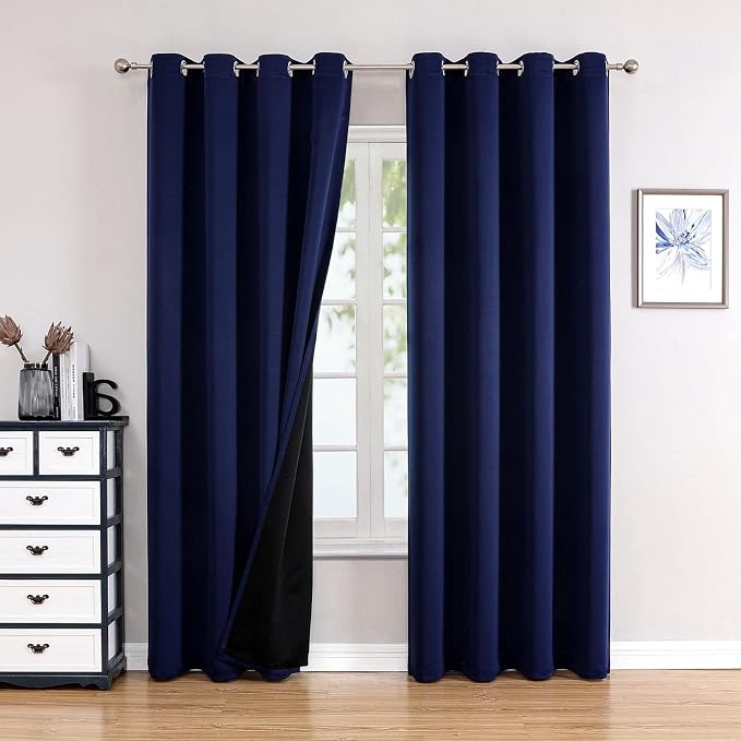 ChrisDowa 100% Blackout Curtains 90 inch Long by ChrisDowa